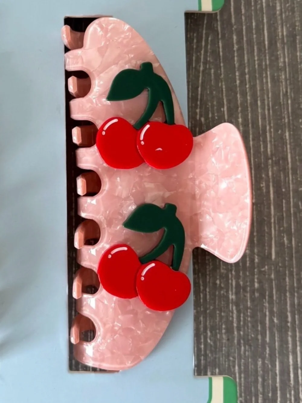 NWT - Piper K Lemon and Cherry Adorned Claw Hair Clips - Set of 2